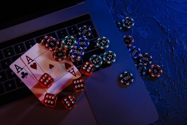 Baccarat table layout with Player and Banker betting zones